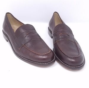 J. Crew Crewcuts brown leather penny loafers K3
